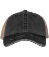 NS027 Native Spirit Washed Trucker Destroy Cap Black / Beige colour image